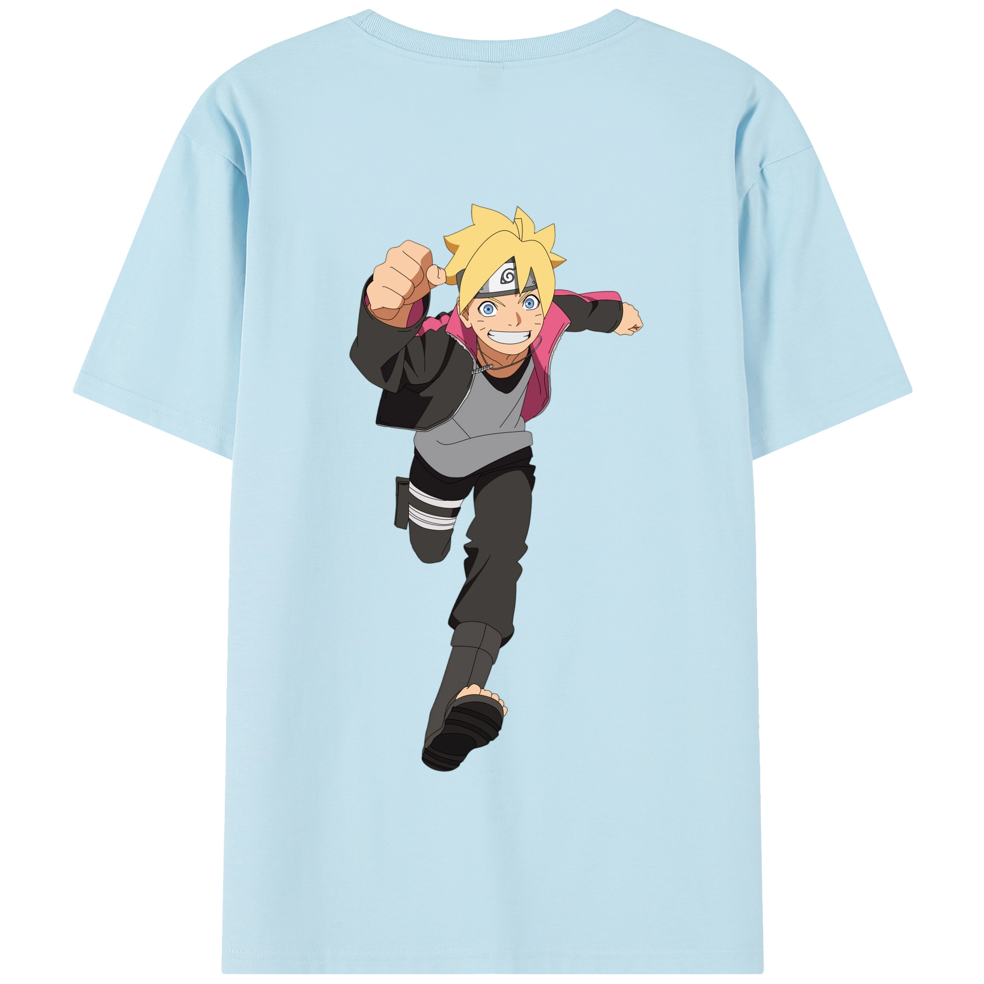（画像用） NARUTO -ナルト- うずまき ボルト Uzumaki Boruto 綿100％半袖Tシャツ（背面プリント）